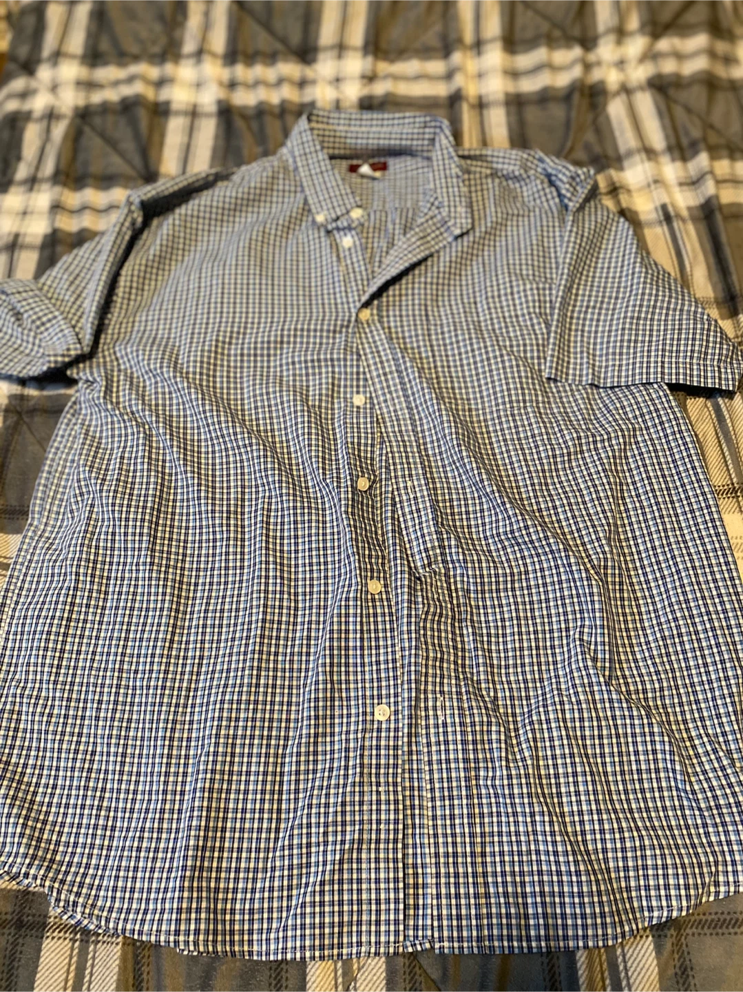 Mens Hunt Club Plaid Button-Up Shirt Size Large