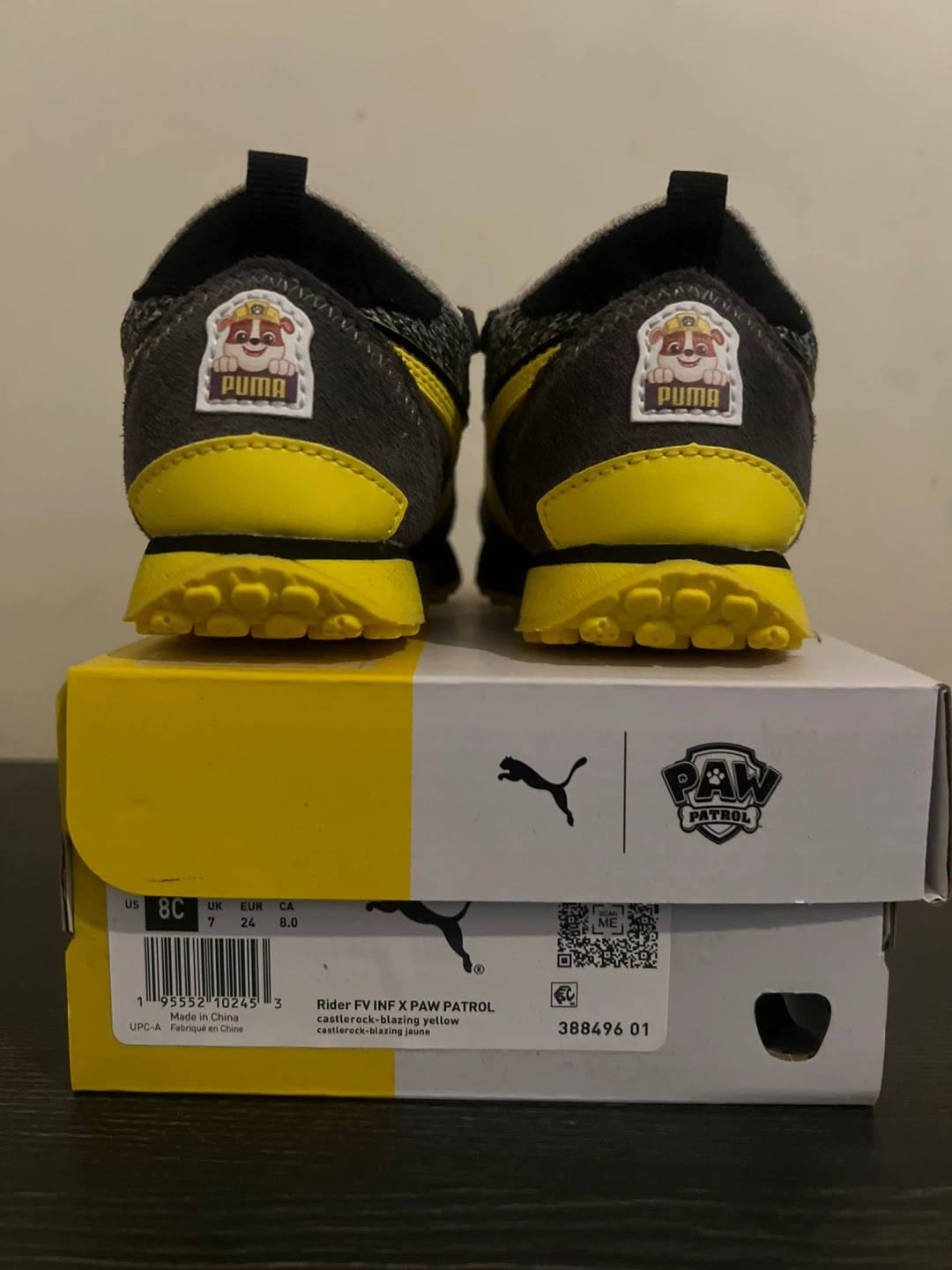 Puma Rider FV Inf x Paw Patrol Toddler Shoes Yellow/Grey Size 8C - photo 4