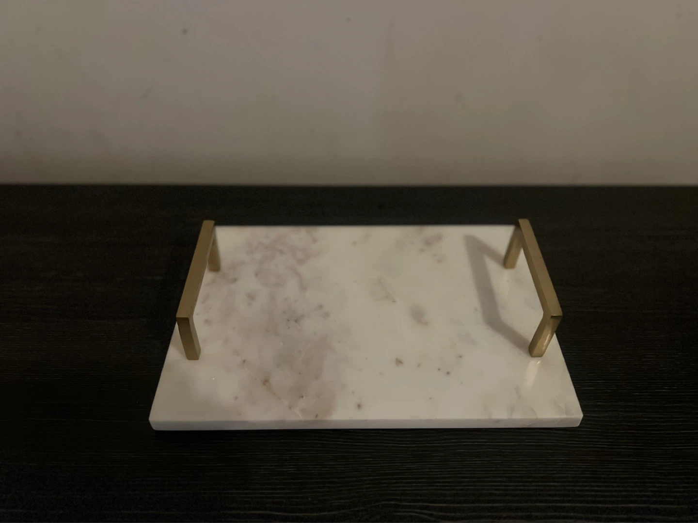 Marble Serving Tray with Gold Handles - photo 2