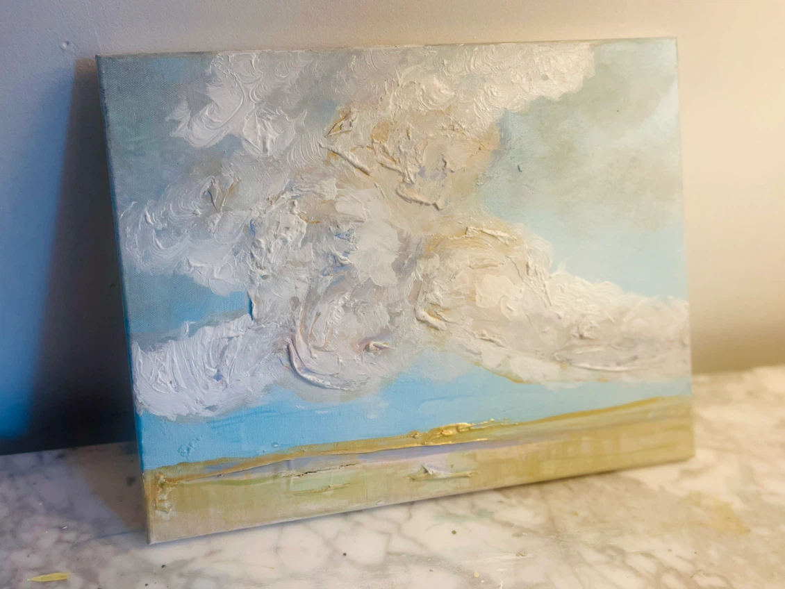 Textured Cloudscape Paintings - Set of 3 - photo 5