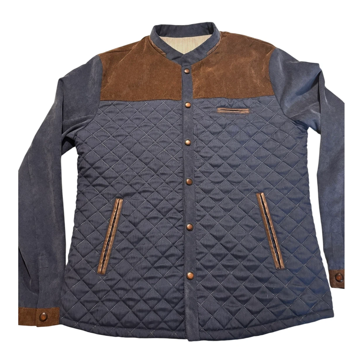 Quilted Snap Button Jacket with Suede Accents - photo 2