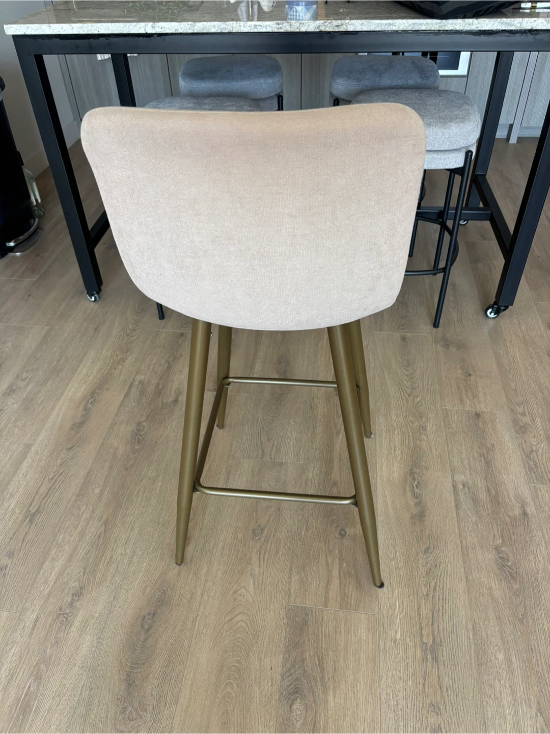 Neutral Upholstered Bar Stools - Set of 2 - photo 4