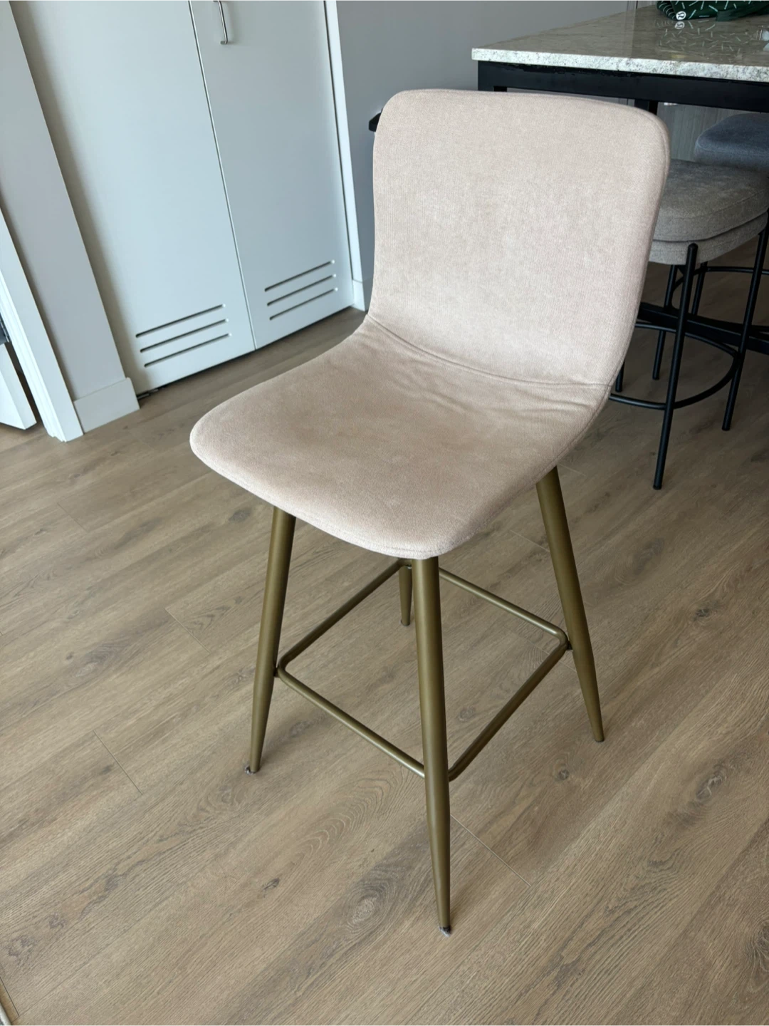 Neutral Upholstered Bar Stools - Set of 2 - photo 5