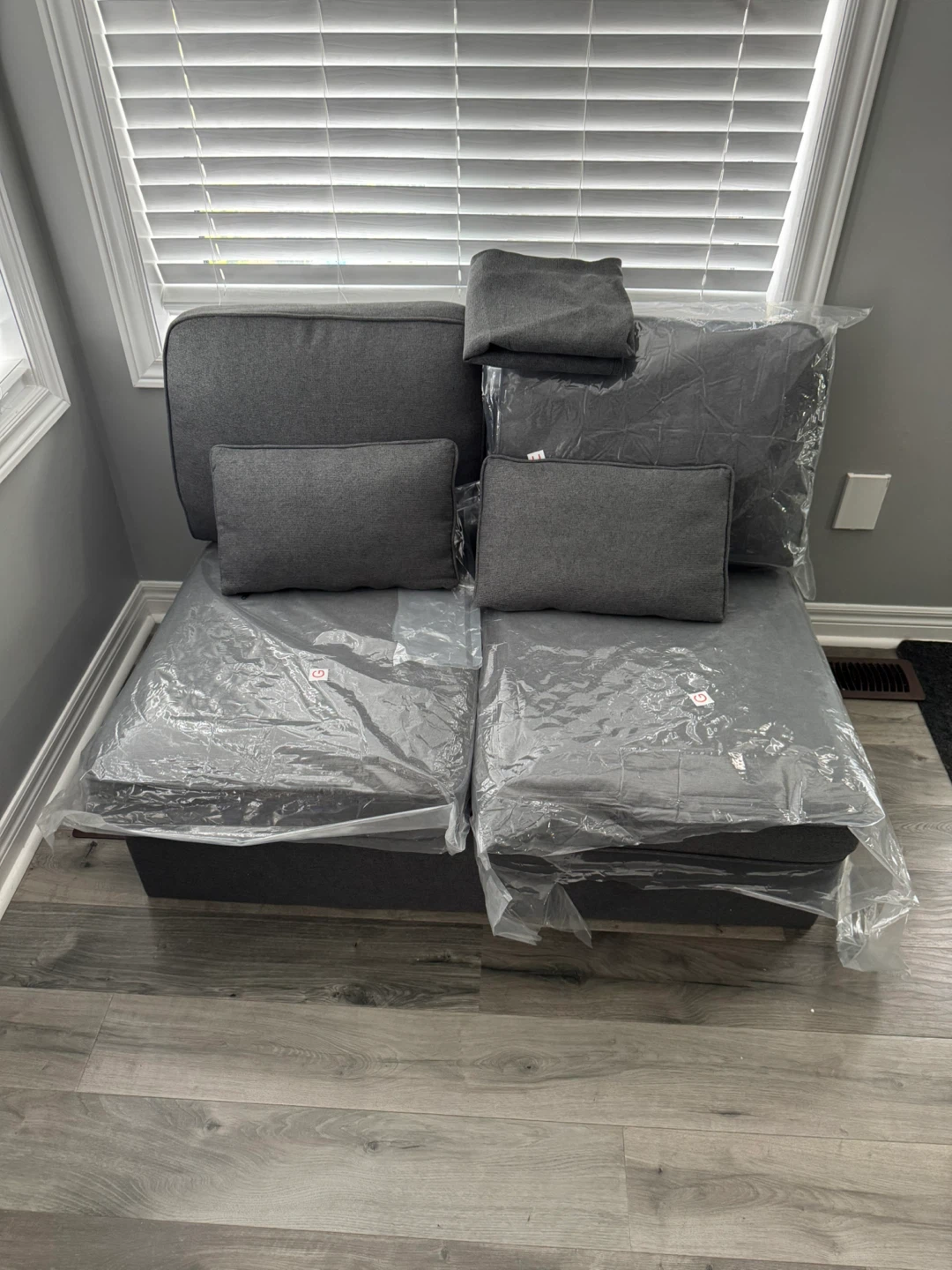 Grey Sofa with Pillows