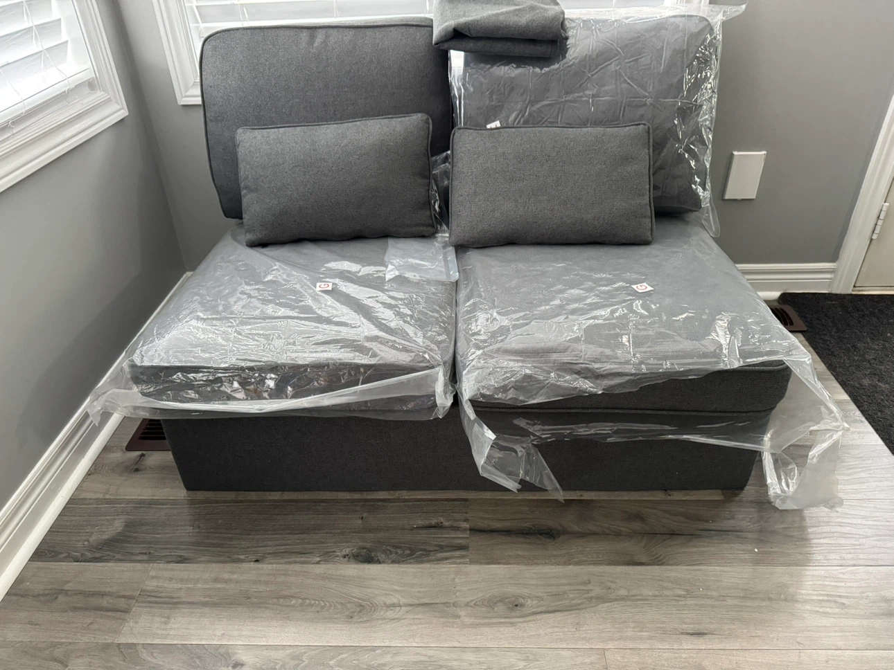 Grey Sofa with Pillows - photo 2