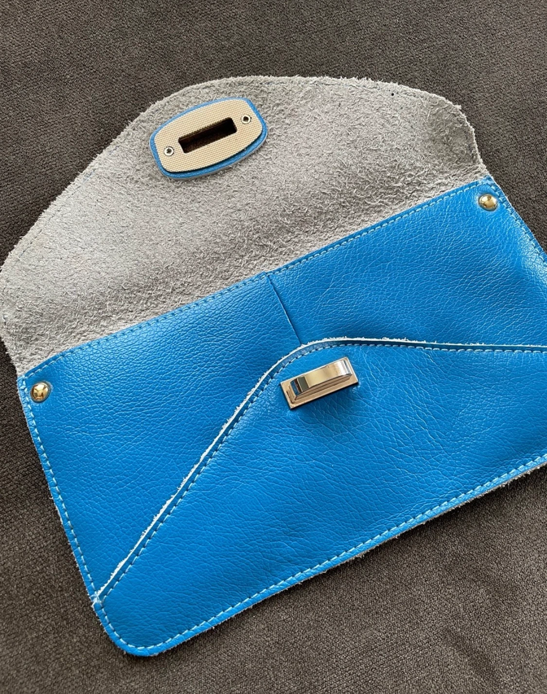 Blue Leather Envelope Clutch - photo 2