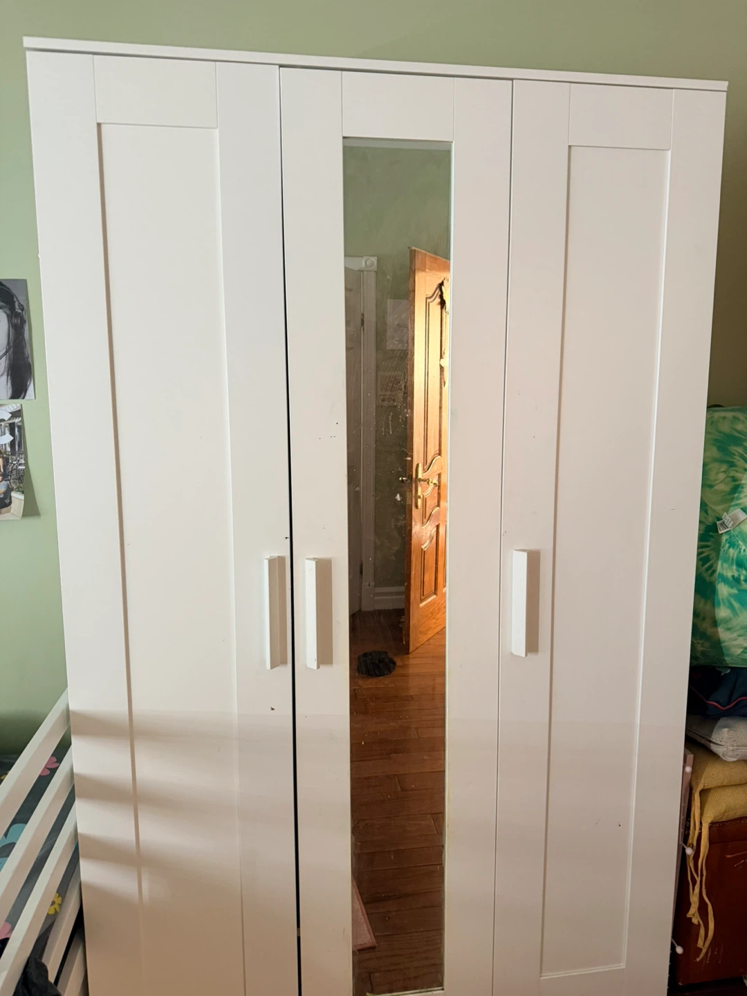 White Wardrobe with Mirror Doors