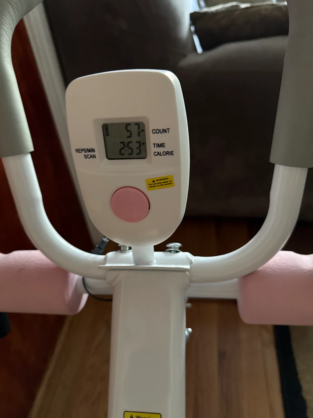 White and Pink Exercise Bike with Digital Monitor - photo 3