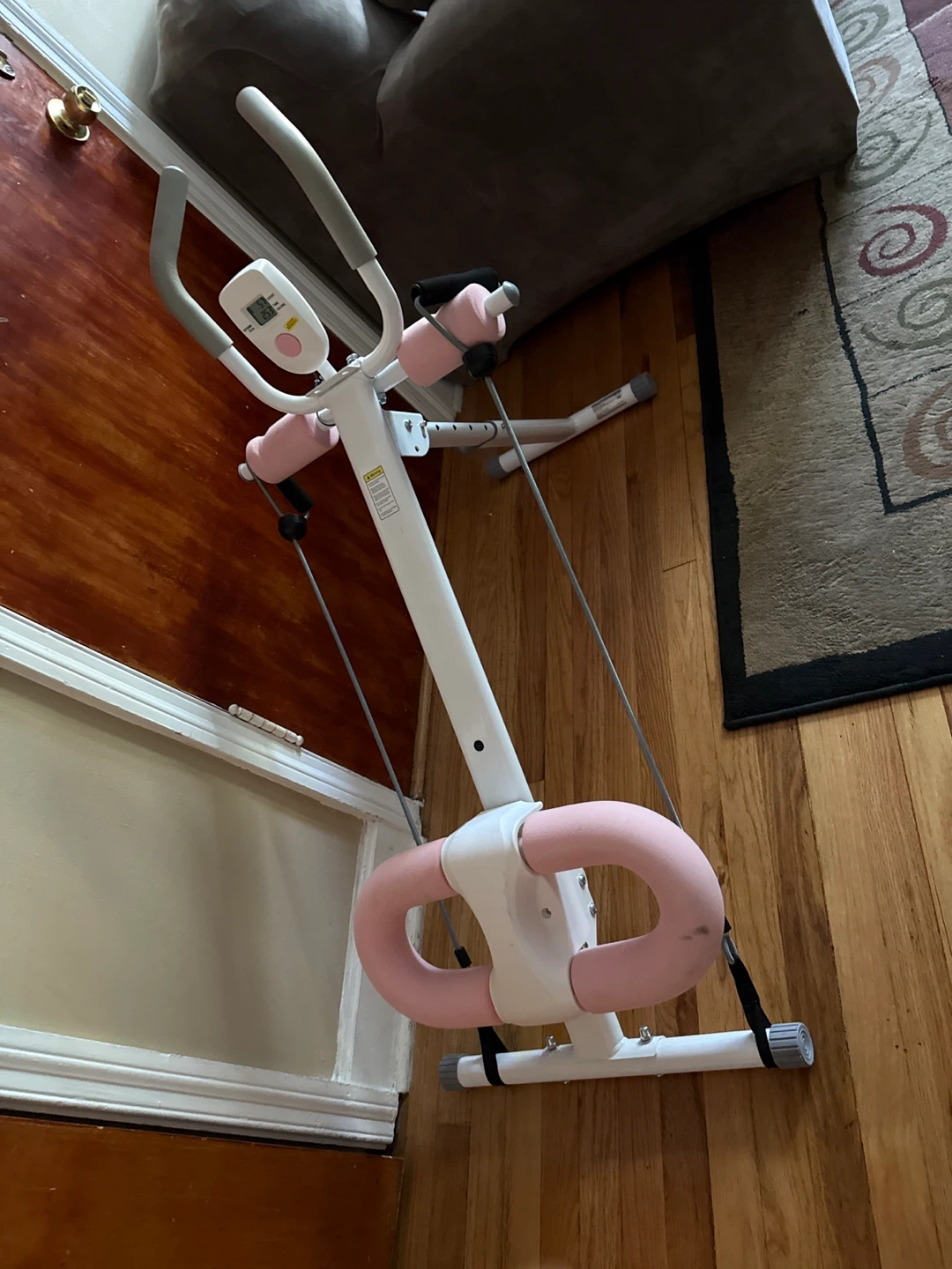 White and Pink Exercise Bike with Digital Monitor - photo 4