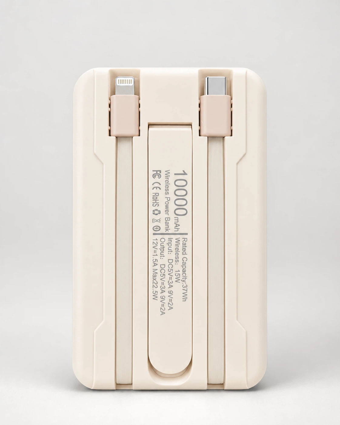 10000mAh Magnetic Power Bank with Built-in Cables - photo 2