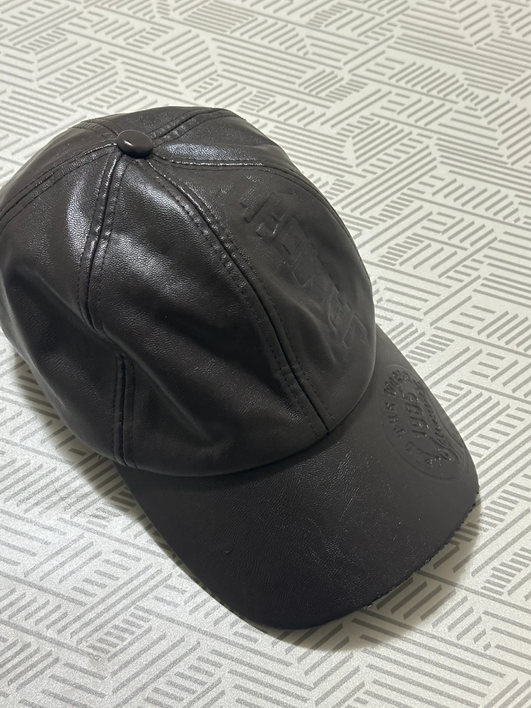 Brown Leather Baseball Cap