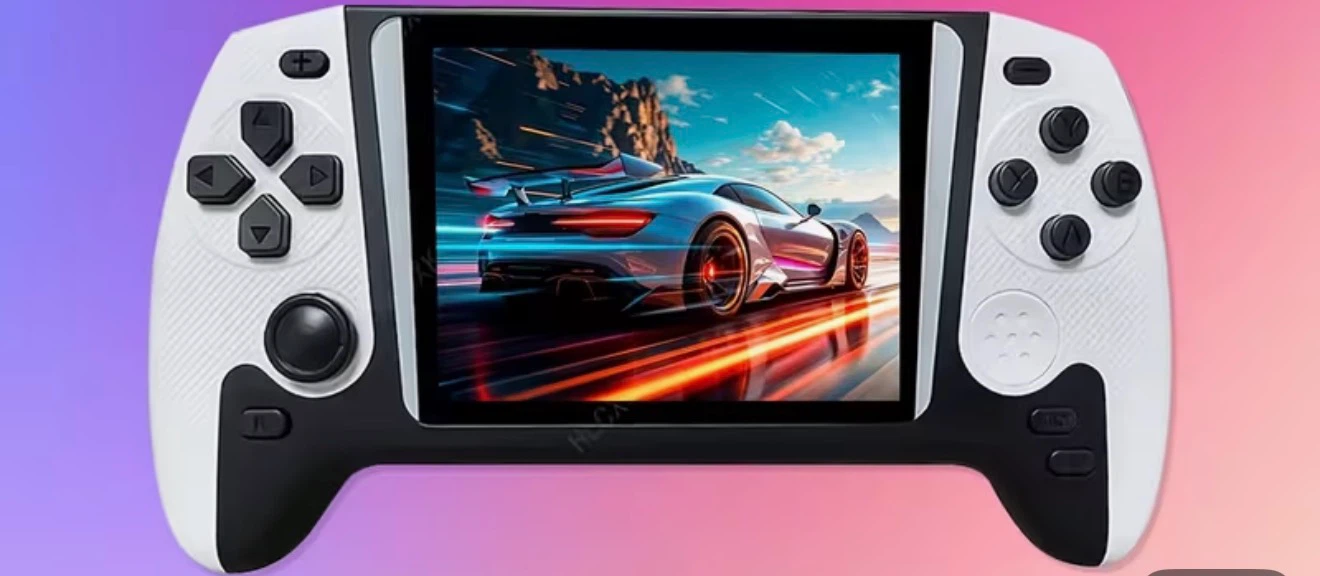 White and Black Handheld Gaming Console