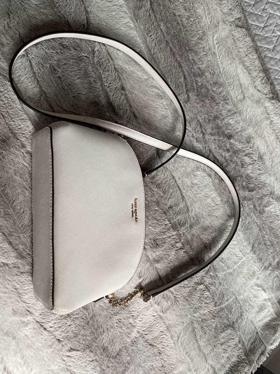 Kate Spade White Leather Dome Crossbody Bag