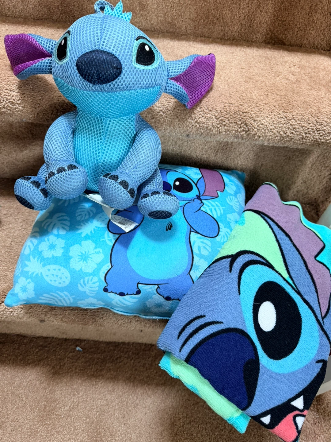 Disney Stitch Plush Toy, Small Pillow & Towel Set
