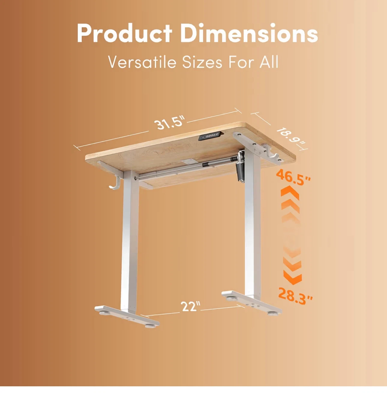 Standing Desk 32x19 Inch, Height Adjustable Electric Desk - photo 2