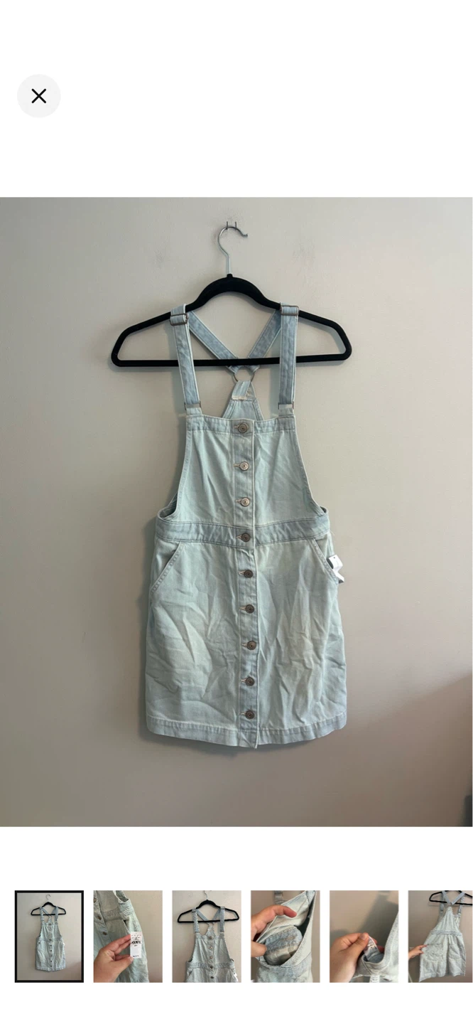 American Eagle Denim Pinafore Dress