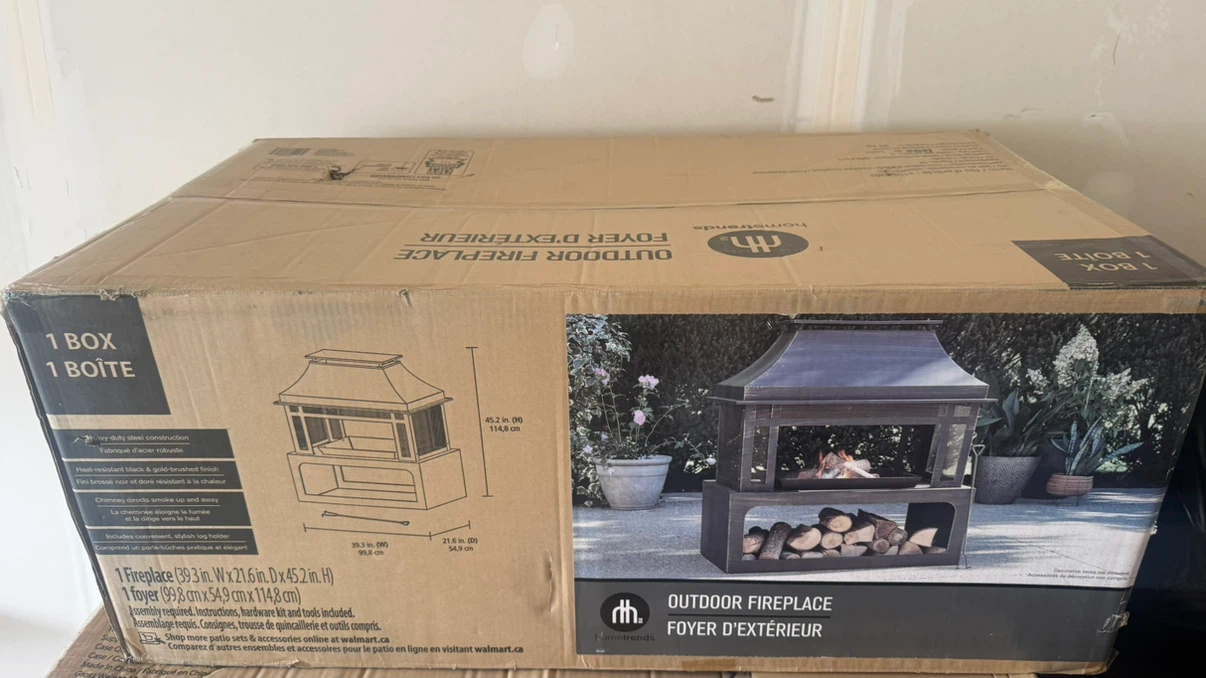Brand new outdoor fireplace