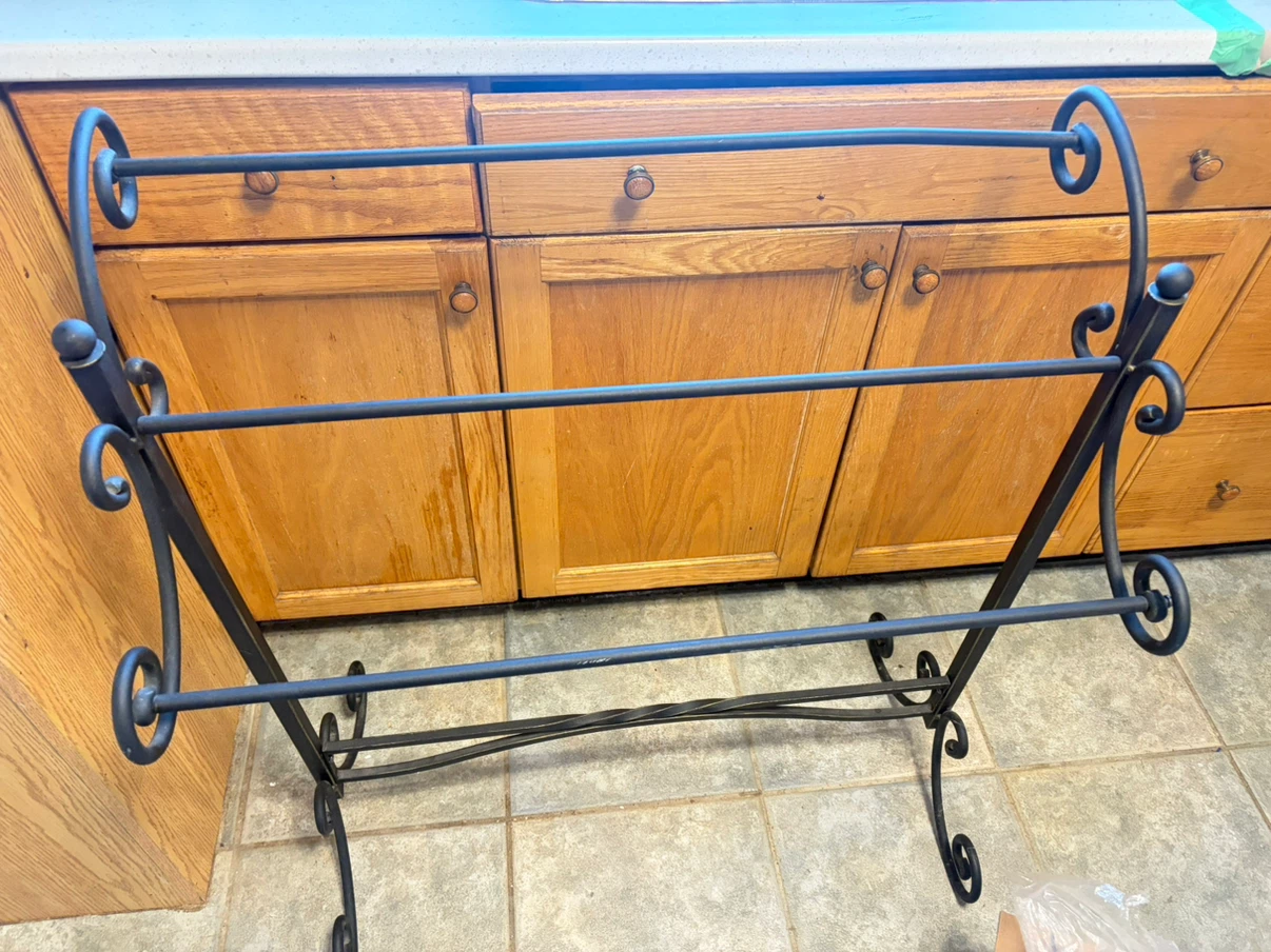 Wrought Iron Quilt Rack / Towel Holder
