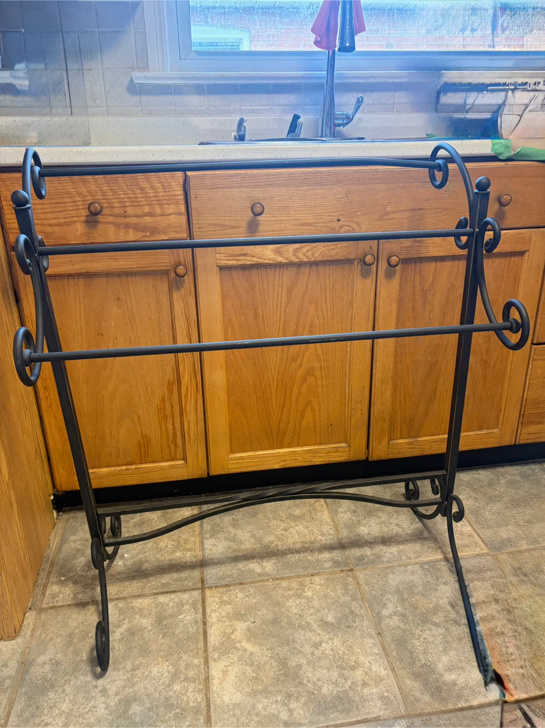 Wrought Iron Quilt Rack / Towel Holder - photo 2