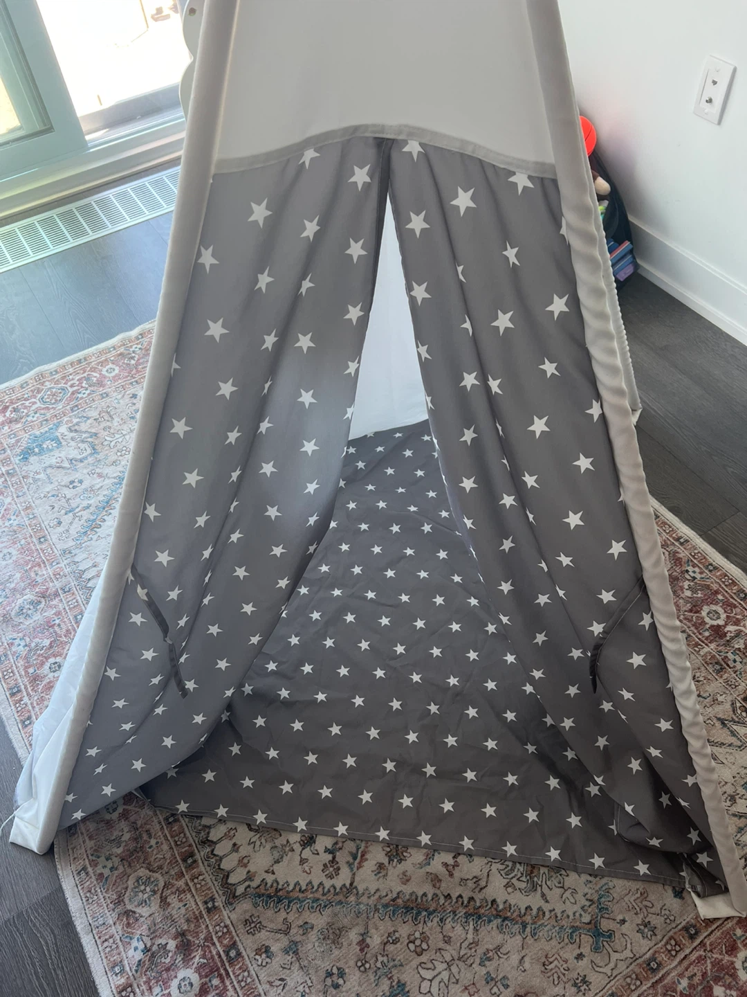 Kids Teepee Play Tent with Wooden Poles - photo 2