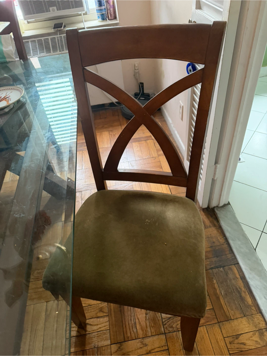 Glass Top Dining Table with Wooden Chairs - photo 2
