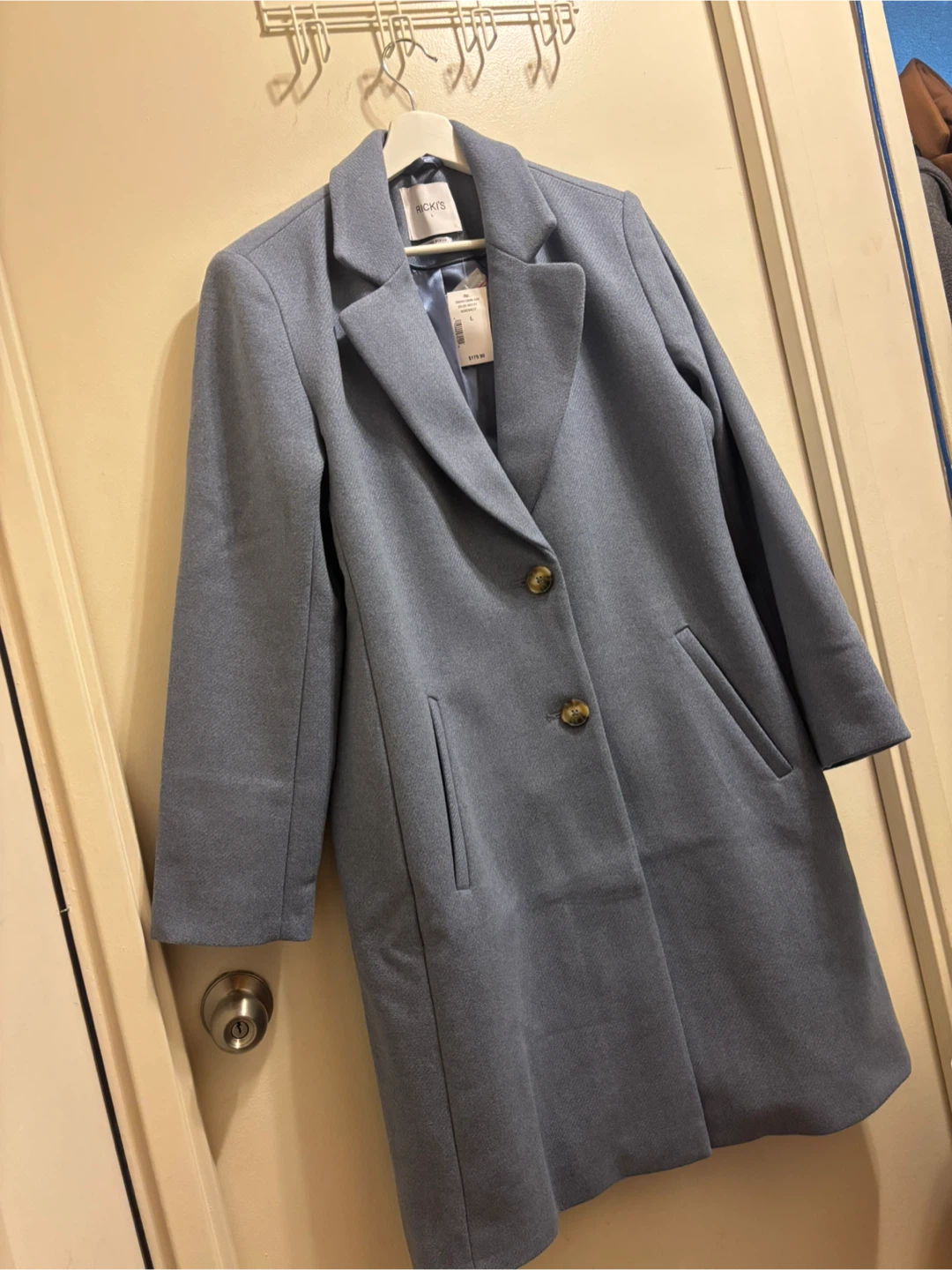 RICKI'S Women's Wool Blend Coat - Light Blue - Size L - photo 2