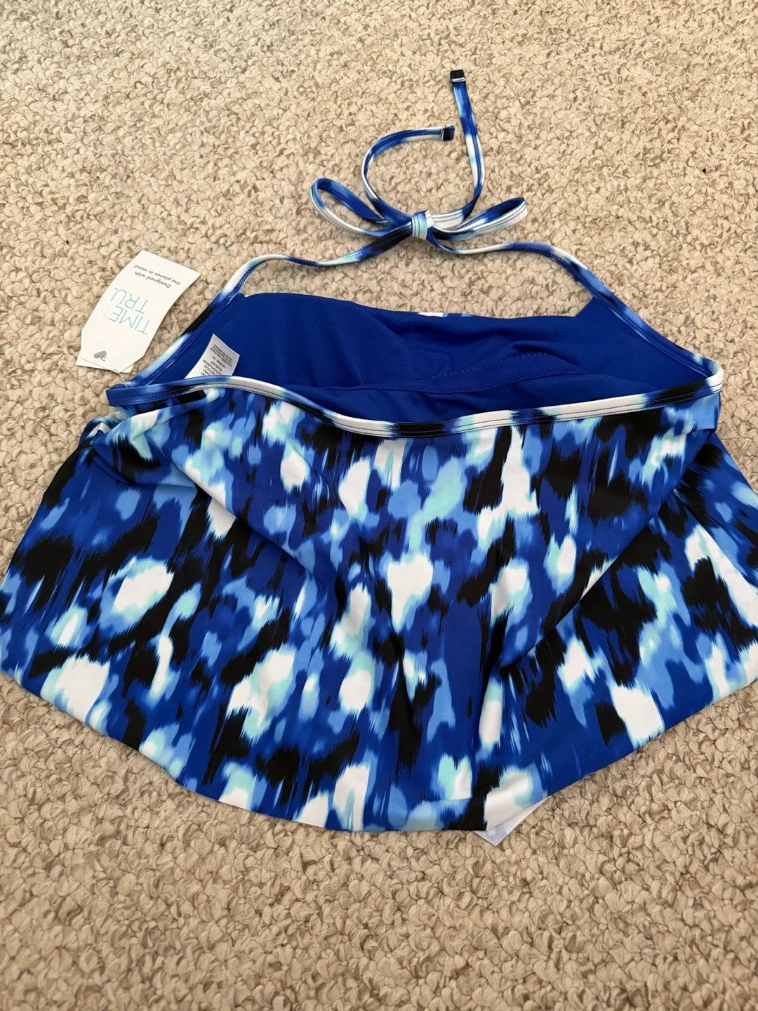 NWT WOMENS MEDIUM 8-10 TANKINI SWIM TOP BLUE TIE DYE - photo 2