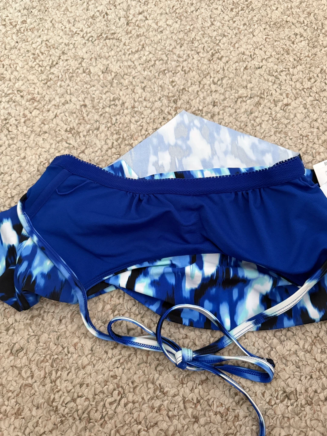 NWT WOMENS MEDIUM 8-10 TANKINI SWIM TOP BLUE TIE DYE - photo 3