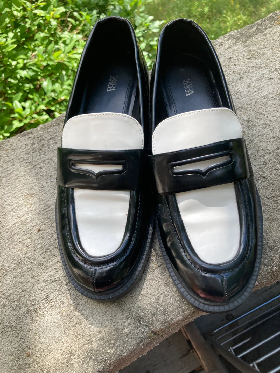 Zara Black and White Loafers