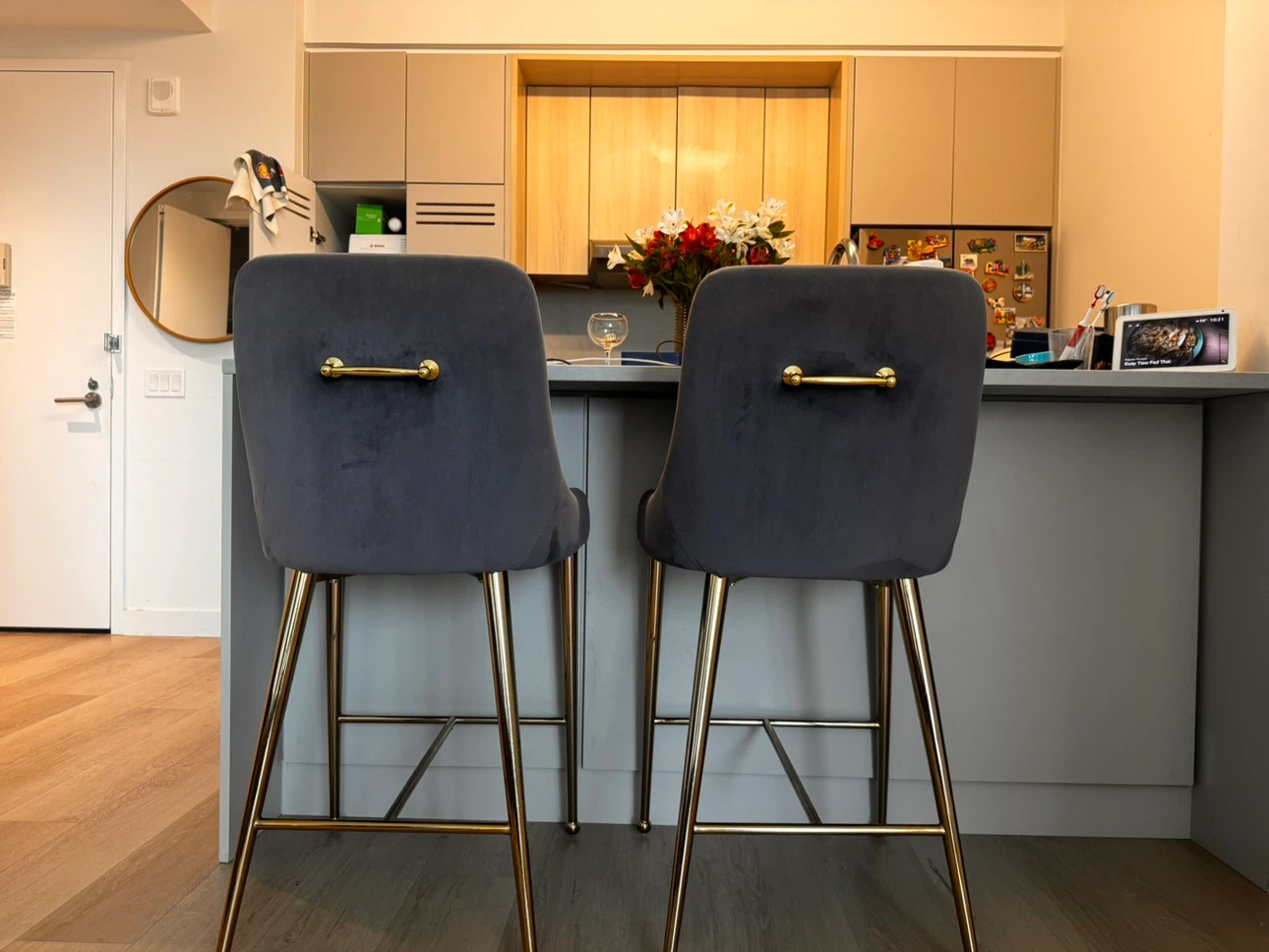 Two bar stool set