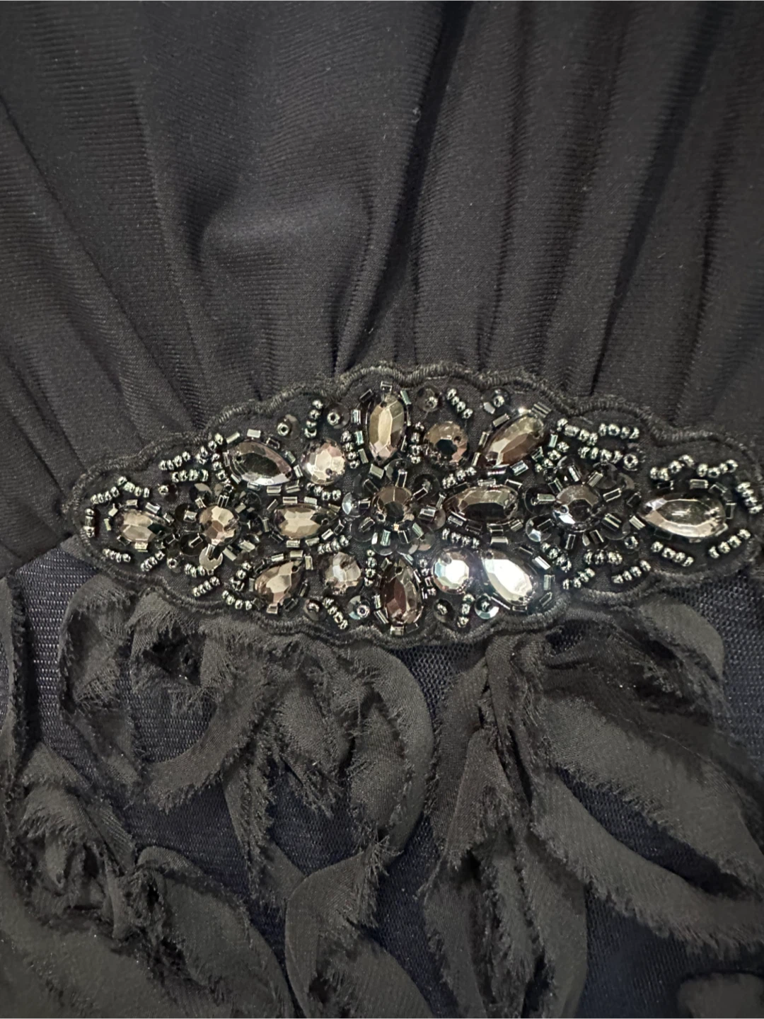 Patra Navy Blue Embellished Ruffle Dress - photo 4