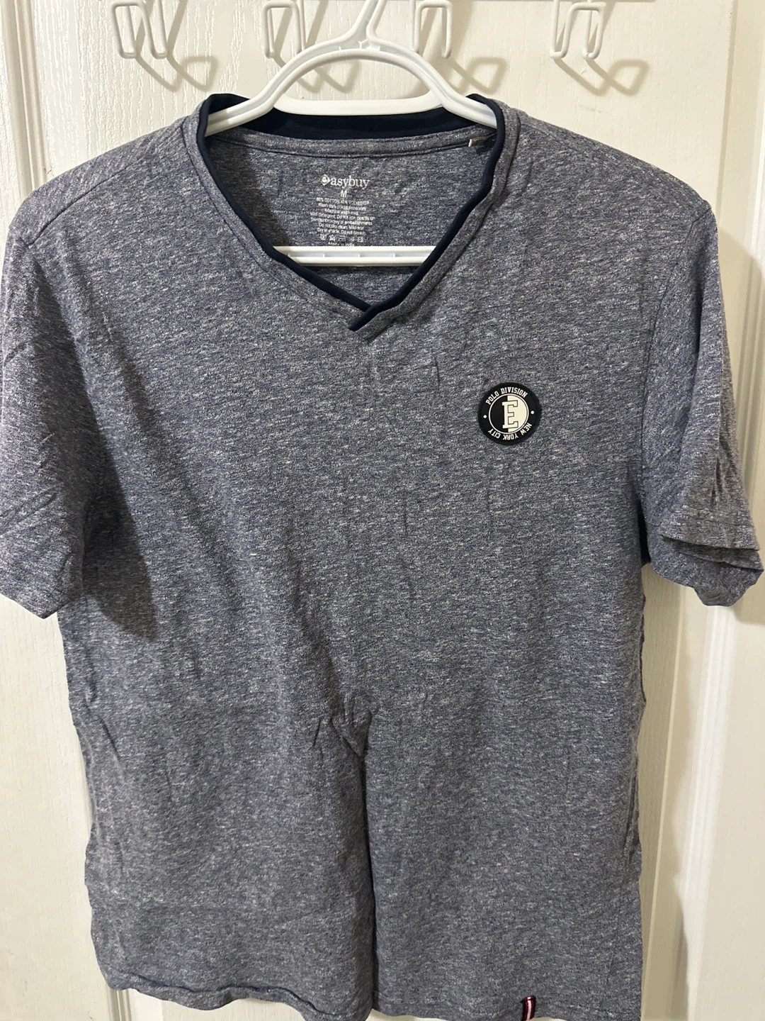 Easybuy Men's Heather Grey V-Neck T-Shirt - Medium