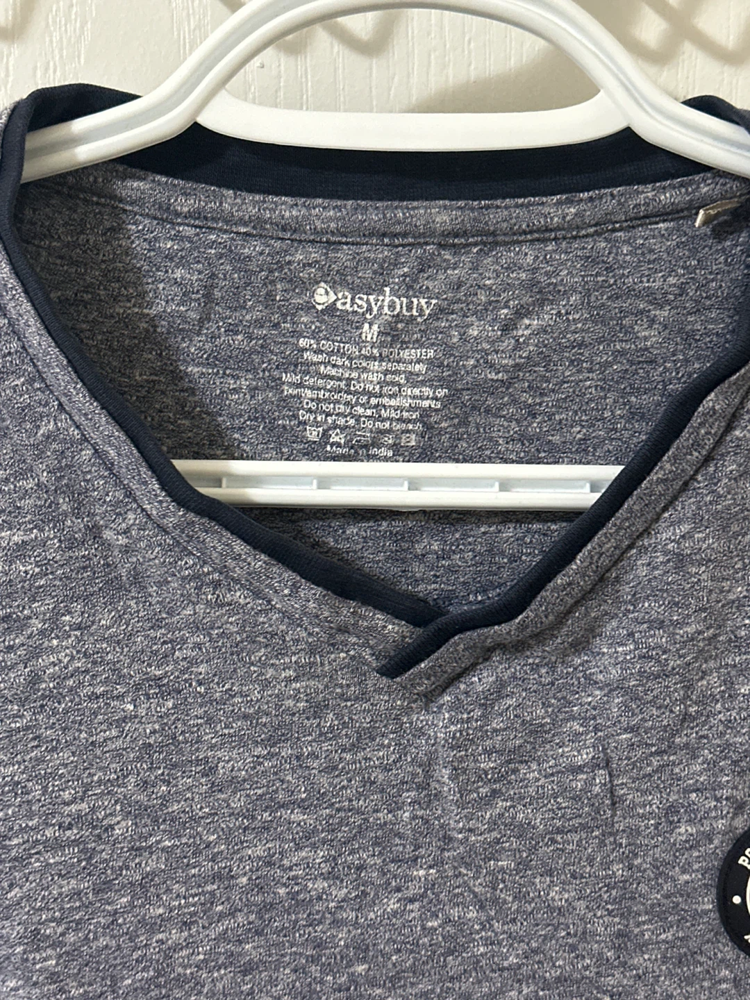 Easybuy Men's Heather Grey V-Neck T-Shirt - Medium - photo 3