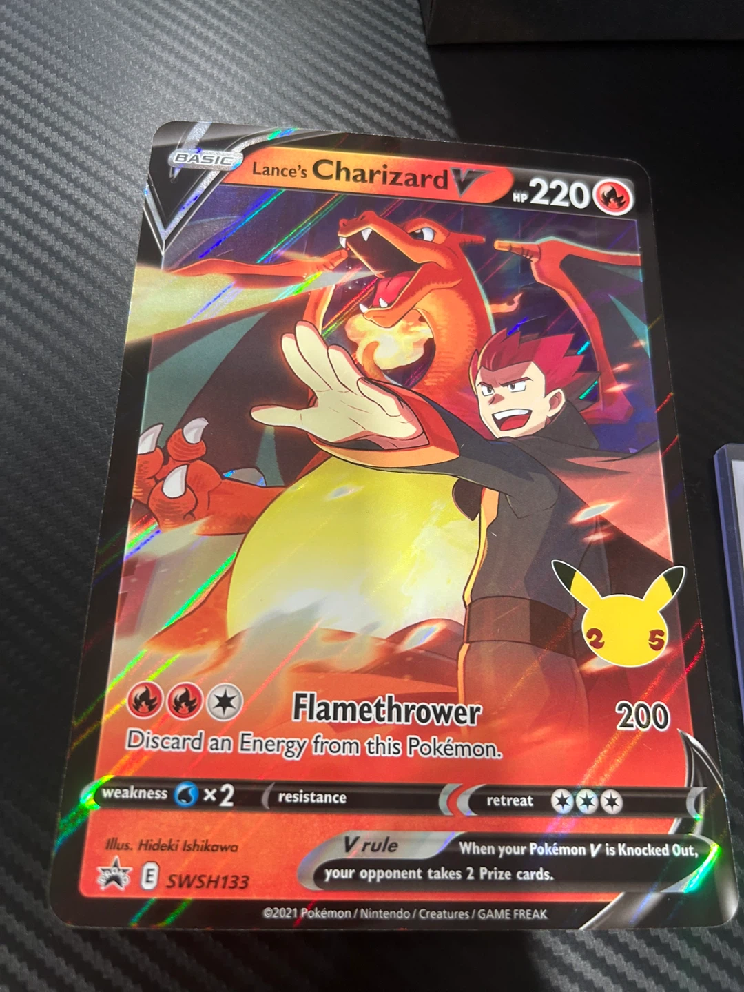 Pokemon Lance's Charizard V Trading Card - photo 2