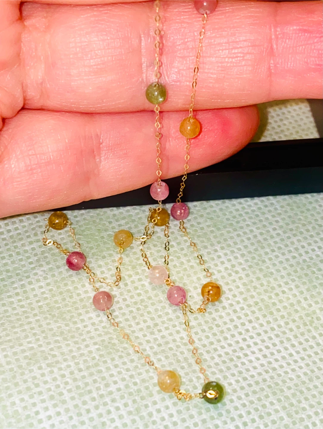 18 K Gold  necklace with Tourmaline stones - photo 3
