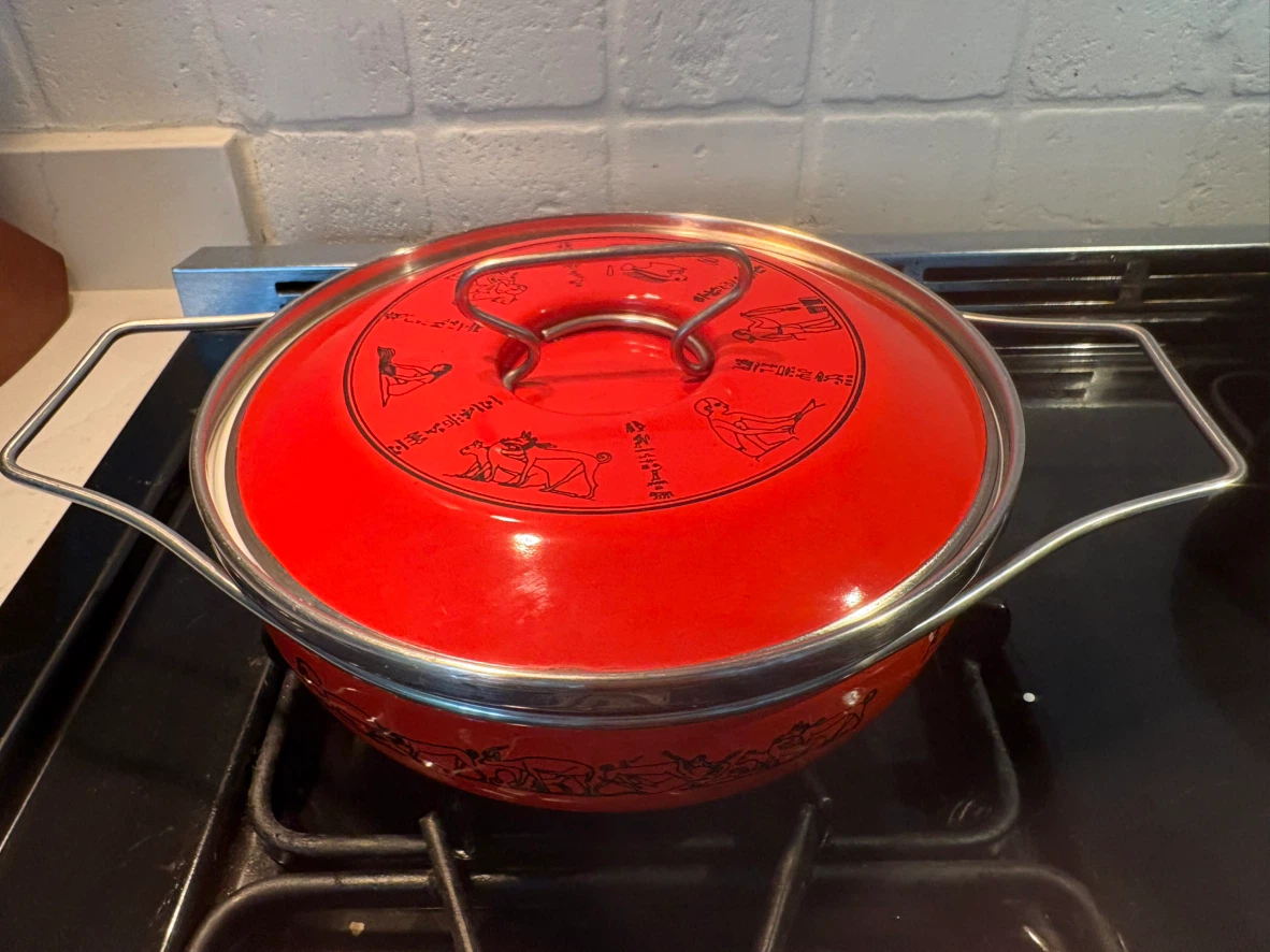Sisal Italia Red Enamel Pot with Lid - photo 3