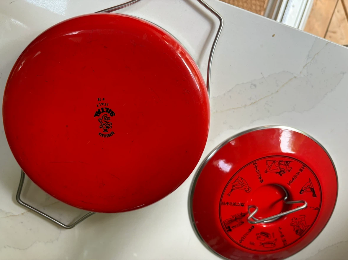 Sisal Italia Red Enamel Pot with Lid - photo 4