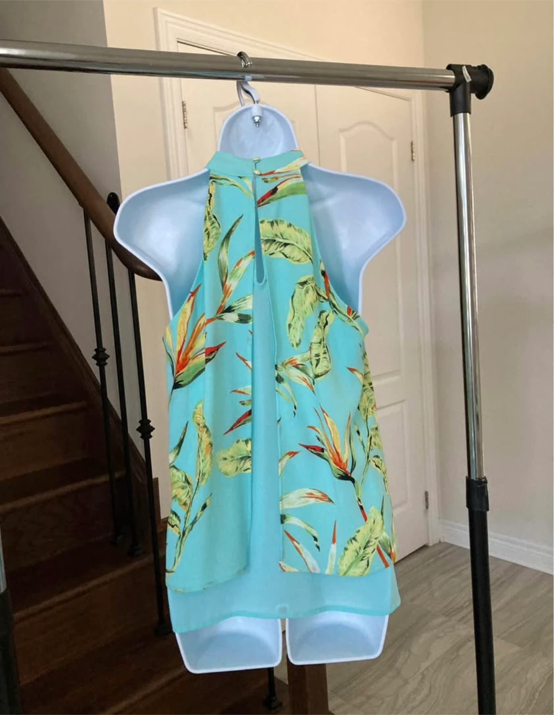 Light Blue Floral Halter Top - photo 2