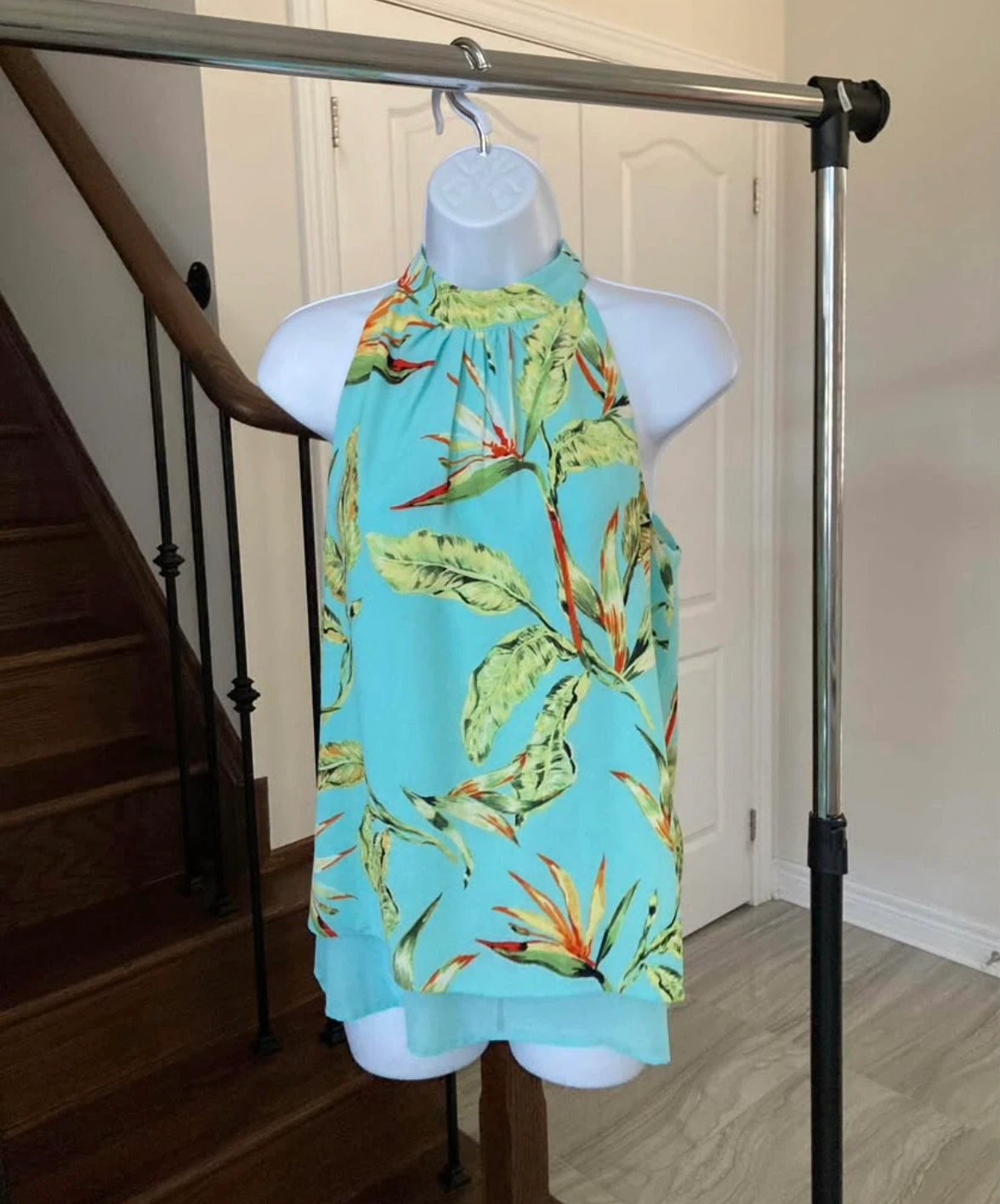 Light Blue Floral Halter Top - photo 3