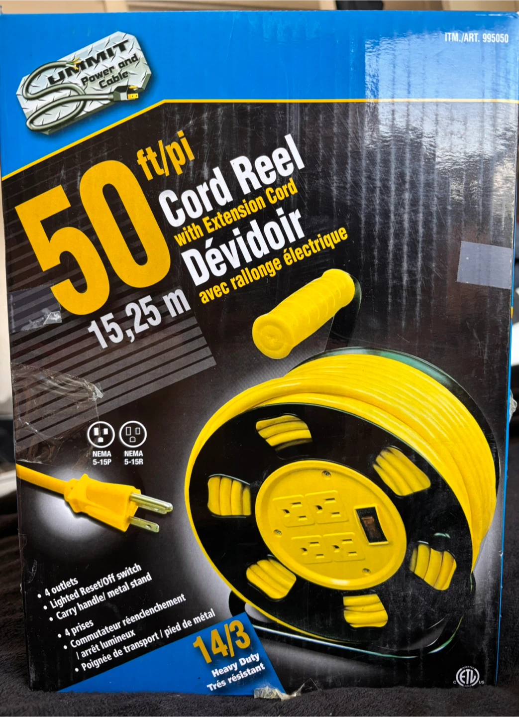 SUMMIT 50 ft Cord Reel with Extension Cord