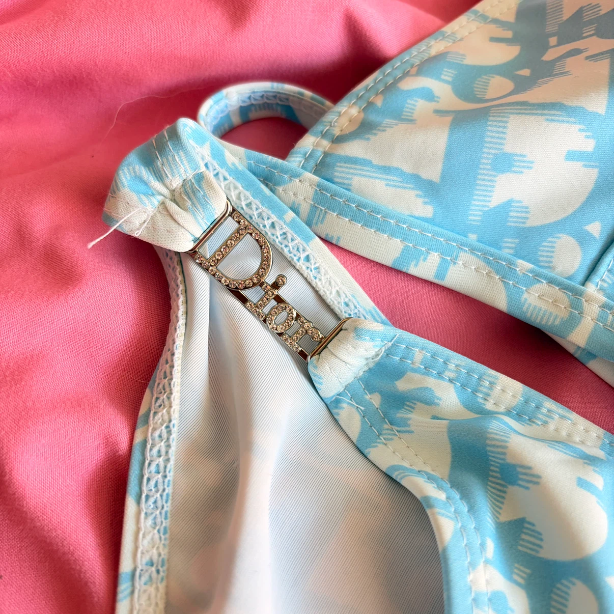 BNWT Monogram Lux Bikini With Rhinestone Details Size L - photo 3