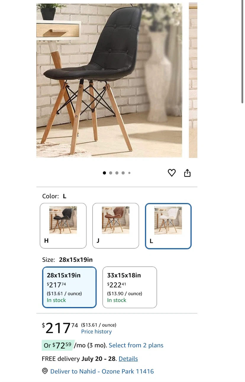 Black Eames Style Dining Chair - photo 2