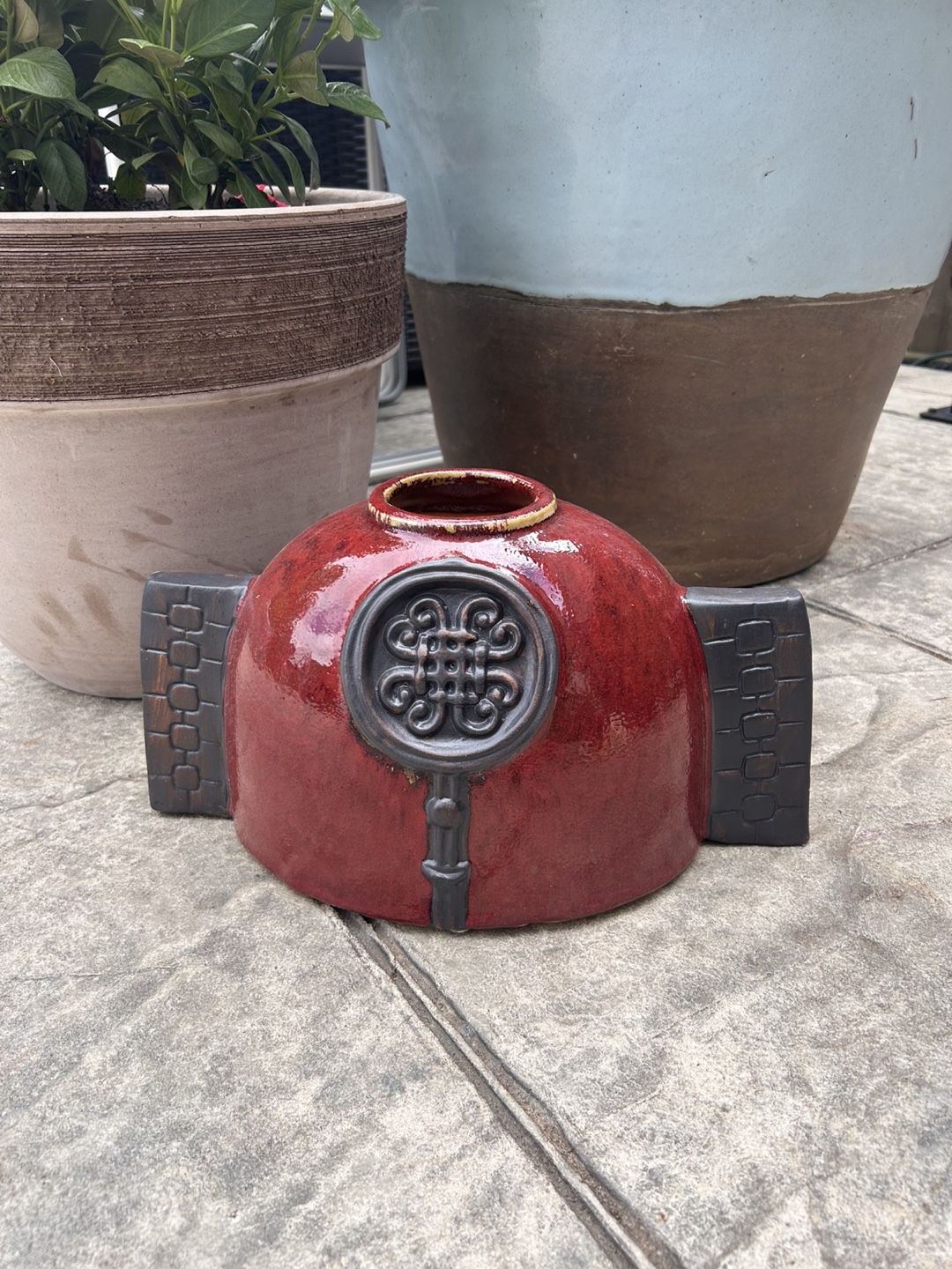 Red Ceramic Decorative Pot