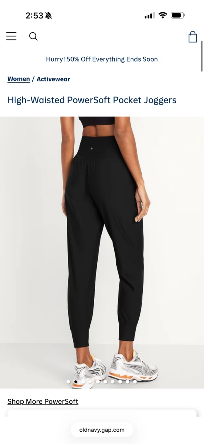 WOMENS MEDIUM High-Waisted PowerSoft Pocket Joggers Black - photo 2