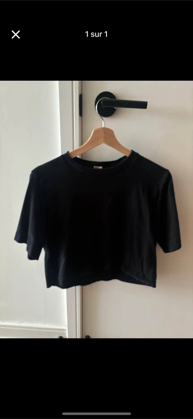 Black Cropped T-Shirt Aritzia XXS