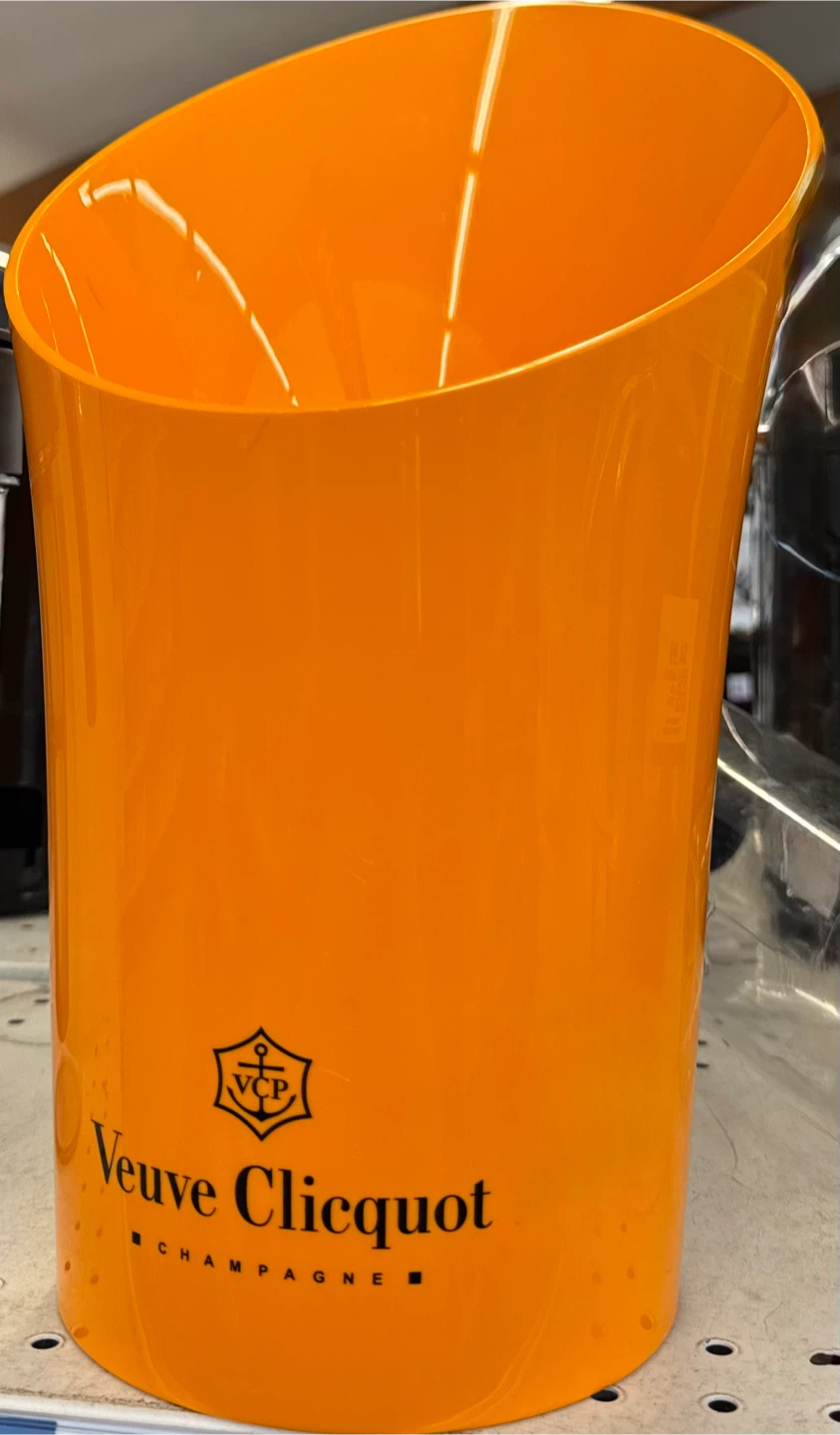 Vintage Veuve Clicquot Champagne 15" Orange Acrylic Ice Bucket