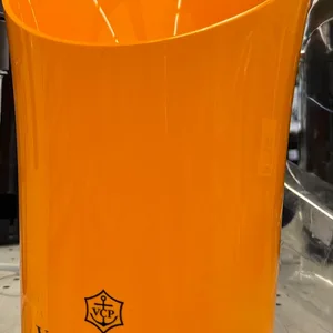 Vintage Veuve Clicquot Champagne 15" Orange Acrylic Ice Bucket