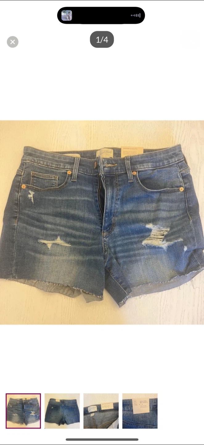 NWT WOMENS SIZE 10 HIGH RISE MIDI SHORTS JEAN STRETCHY