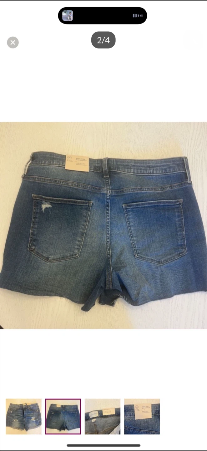 NWT WOMENS SIZE 10 HIGH RISE MIDI SHORTS JEAN STRETCHY - photo 2