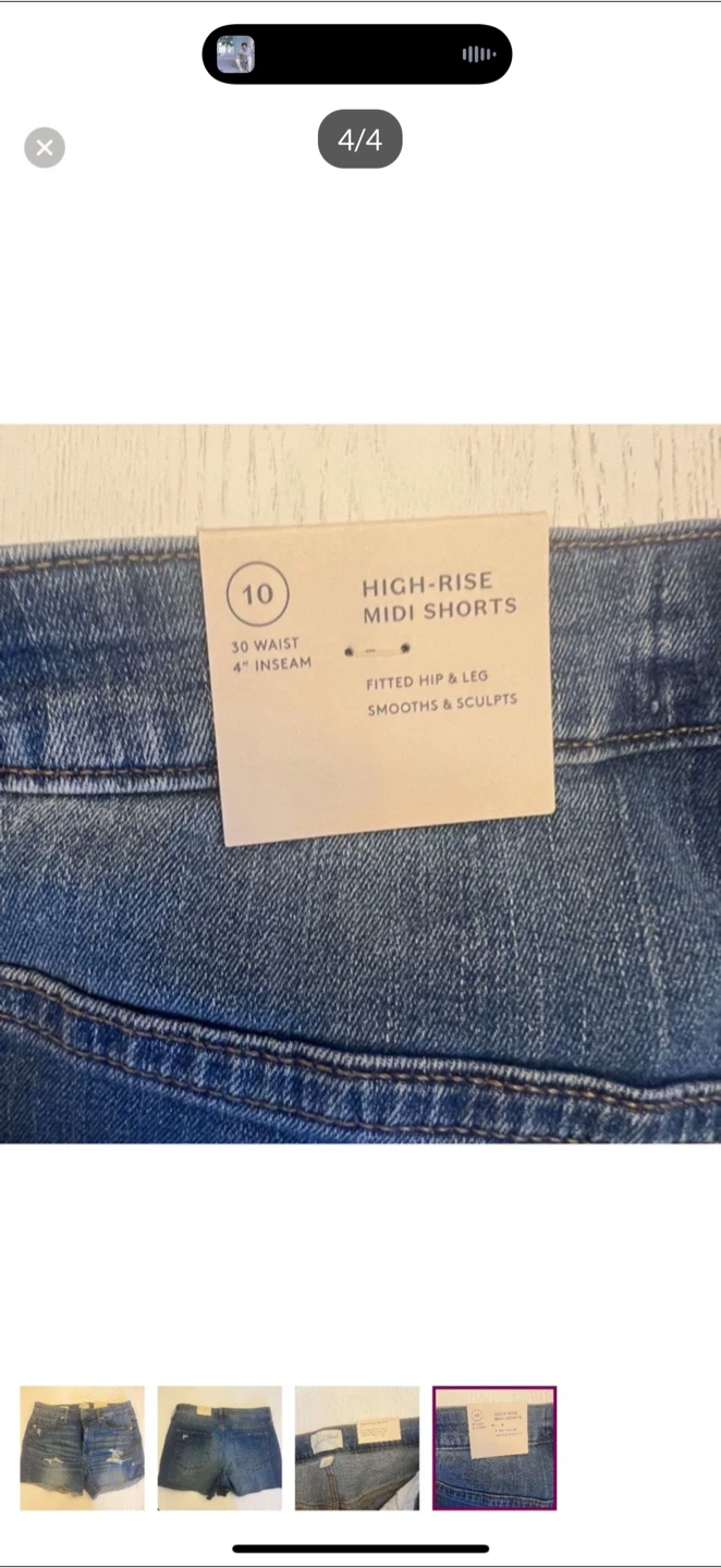 NWT WOMENS SIZE 10 HIGH RISE MIDI SHORTS JEAN STRETCHY - photo 4